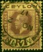 Ceylon 1912 1R Purple-Yellow SG315 Fine Used . King George V (1910-1936) Used Stamps