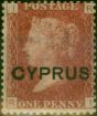Collectible Postage Stamp Cyprus 1880 1d Red SG2 Pl. 218 Fine MM