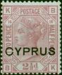 Cyprus 1880 2 1/2d Rosy Mauve SG3a Pl 14 (B-K) 'Large Thin C' V.F VLMM Queen Victoria (1840-1901) Valuable Stamps