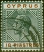 Rare Postage Stamp Cyprus 1914 18pi Black & Brown SG83 Fine Used (3)