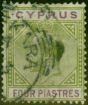 Old Postage Stamp Cyprus 1921 4pi Olive-Green & Purple SG95 Fine Used