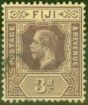 Valuable Postage Stamp from Fiji 1915 3d on Pale Yellow SG130c V.F.U