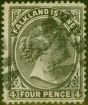 Collectible Postage Stamp from Falkland Islands 1895 4d Olive-Black SG32 Fine Used Stamp