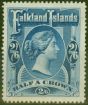 Rare Postage Stamp from Falkland Islands 1898 2s6d Dp Blue SG41 Fine Lightly Mtd Mint