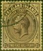 Collectible Postage Stamp Falkland Islands 1923 2 1/2d Deep Purple-Pale Yellow SG77 Fine Used