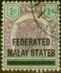 Valuable Postage Stamp from Fed Malay States 1900 1c Dull Purple & Green SG1 Fine Used
