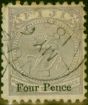 Collectible Postage Stamp Fiji 1888 4d on 2d Dull Purple SG43 Type B Good Used (2)