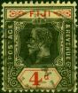 Fiji 1921 4d on Pale Yellow SG131c Fine Used . King George V (1910-1936) Used Stamps
