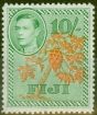 Collectible Postage Stamp from Fiji 1950 10s Orange & Emerald SG266a V.F MNH