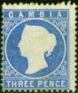 Valuable Postage Stamp from Gambia 1880 3d Pale Dull Ultramarine SG14BC Fine Mtd Mint