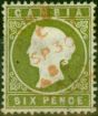 Collectible Postage Stamp from Gambia 1886 6d Yellowish Olive-Green SG32 Fine Used (2)