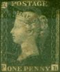 Collectible Postage Stamp from GB 1840 1d Penny Black SG2 (P-B) Poor Used Filler