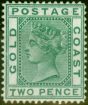 Rare Postage Stamp from Gold Coast 1879 2d Green SG6 Fine Mtd Mint