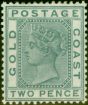 Old Postage Stamp from Gold Coast 1884 2d Slate SG13b Fine Lightly Mtd Mint