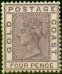 Collectible Postage Stamp from Gold Coast 1885 4d Deep Mauve SG16 Fine Mint Hinged