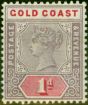 Collectible Postage Stamp from Gold Coast 1898 1d Dull Mauve & Rose SG27 Fine Lightly Mtd Mint