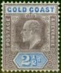 Old Postage Stamp from Gold Coast 1902 2 1/2d Dull Purple & Ultramarine SG41 Fine Very Lightly Mtd Mint