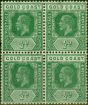 Valuable Postage Stamp Gold Coast 1913 1/2d Green SG71 Fine MNH Block of 4