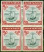 Collectible Postage Stamp from Grenada 1947 10s Steel Blue & Bright Carmine SG163F V.F MNH Block of 4