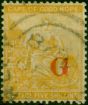 Old Postage Stamp Griqualand West 1877 5s Yellow-Orange SG10c Type 3 Fine Used