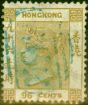 Rare Postage Stamp from Hong Kong 1865 96c Olive-Bistre SG18 Fine Ued Scarce