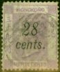 Collectible Postage Stamp from Hong Kong 1876 28c on 30c Mauve SG21 Good Used