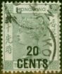 Valuable Postage Stamp Hong Kong 1891 20c on 30c Grey-Green SG48a Fine Used