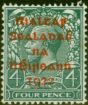 Old Postage Stamp Ireland 1922 4d Grey-Green SG6c Carmine Opt Fine LMM