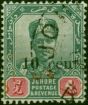 Johore 1903 10c on 4c Green & Carmine SG55b 'Value Uncancelled' Fine Used . King Edward VII (1902-1910) Used Stamps