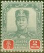 Valuable Postage Stamp from Johore 1904 $2 Green & Carmine SG71 Fine Very Lightly Mtd Mint