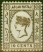 Old Postage Stamp from Labuan 1892 10c Brown SG43 Good Mtd Mint
