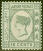 Old Postage Stamp from Labuan 1894 16c Grey SG56 Mtd Mint Fine
