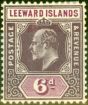 Rare Postage Stamp from Leeward Islands 1911 6d Dull & Bright Purple SG42 Fine Lightly Mtd Mint
