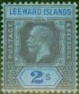 Old Postage Stamp from Leeward Islands 1922 2s Purple & Blue-Blue SG55 Fine Mtd Mint