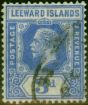 Old Postage Stamp Leeward Islands 1923 3d Light Ultramarine SG68 Fine Used