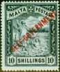 Rare Postage Stamp from Malta 1922 10s Blue-Black SG105 Fine & Fresh Lightly Mtd Mint
