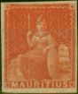 Rare Postage Stamp Mauritius 1858 (6d) Vermilion SG28 Fine & Fresh MM