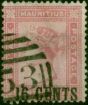 Mauritius 1883 16c on 17c Rose SG112 Type 28 Fine Used . Queen Victoria (1840-1901) Used Stamps