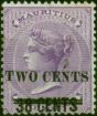 Mauritius 1891 2c on 38c on 9d Pale Violet SG120 Fine MM. Queen Victoria (1840-1901) Mint Stamps
