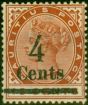 Collectible Postage Stamp from Mauritius 1900 4c on 16c Chestnut SG137 Fine Mint Hinged