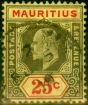 Collectible Postage Stamp from Mauritius 1910 25c Black & Red-Yellow SG190 Fine Used