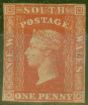 Collectible Postage Stamp from N.S.W 1856 1d Carmine-Vermillion SG108 Fine Unused