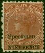 N.S.W 1878 9d on 10d Red-Brown Specimen SG220gs Fine Unused. Queen Victoria (1840-1901) Used Stamps