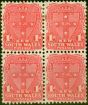 Old Postage Stamp N.S.W 1899 1d Salmon-Red SG301 Fine LMM & MNH Block of 4