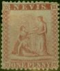 Rare Postage Stamp Nevis 1862 1d Dull Lake SG1 Fine Unused (3)