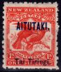 Rare Postage Stamp from Aitutaki 1914 1s Vermilion SG12 Fine Mtd Mint