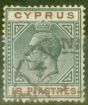 Old Postage Stamp from Cyprus 1914 18pi Black & Brown SG83 Fine Used