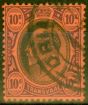 Valuable Postage Stamp from Transvaal 1902 10s Black & Purple-Red SG255 V.F.U.