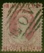 Old Postage Stamp from Bahamas 1876 4d Dull Rose SG36 P.14 Fine Used