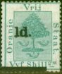 Collectible Postage Stamp from Orange Free State 1881 1d on 5s Green SG26 Type F Fine Unused